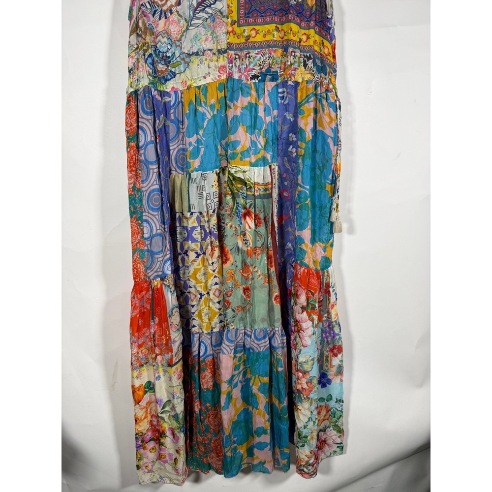 Johnny Was Patchwork Floral Maxi Dress XL Cupra Rayon Tiered Boho C37320-A7 - Picture 3 of 9